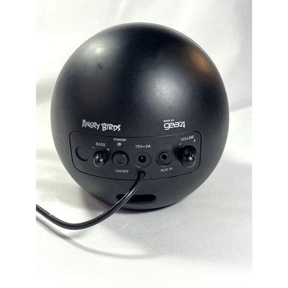 Gear4 Angry Birds Black Bird Speaker Only Bass Boost Aux Input Tested & Working - Picture 4 of 10
